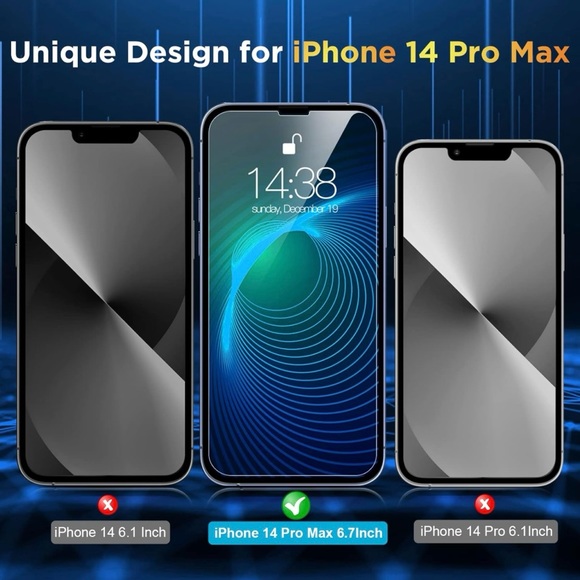 NATUBEAU SCREEN PROTECTORS FOR iPHONE 14 PRO MAX - 3 INCLUDED NIB - Picture 5 of 5